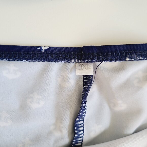 Bikini Set Navy Anchor Print High-Waist Bottom Halter Top Vintage Inspired Retro - Picture 9 of 12